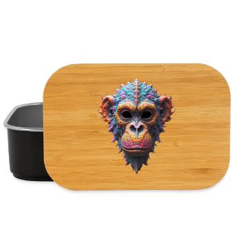 Ornate Chimp Mask - Lunch Box - black - Front