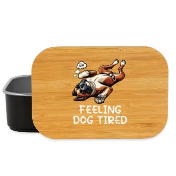 Feeling Dog Tired Boxer Boxer Dog German Boxer - Lunch Box - black - Front