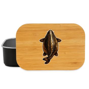 Top View Mirror Carp – Golden Scale Design - Lunch Box - black - Front