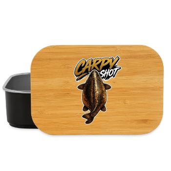 Carpyshot Golden Carp – Premium Fishing Design - Lunch Box - black - Front