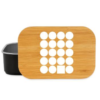 Grille à pois avec un carré d’accent - Boîte à goûter - noir - Devant