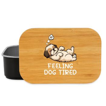 Feeling Dog Tired Shih Tzu Shih tzus Shih tzu Hund - Lunch Box - black - Front