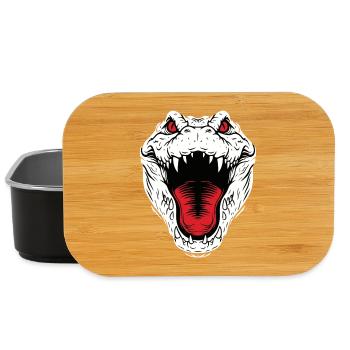 Crocodile Alligator Mascot Logo Sport Combat - Lunch Box - black - Front