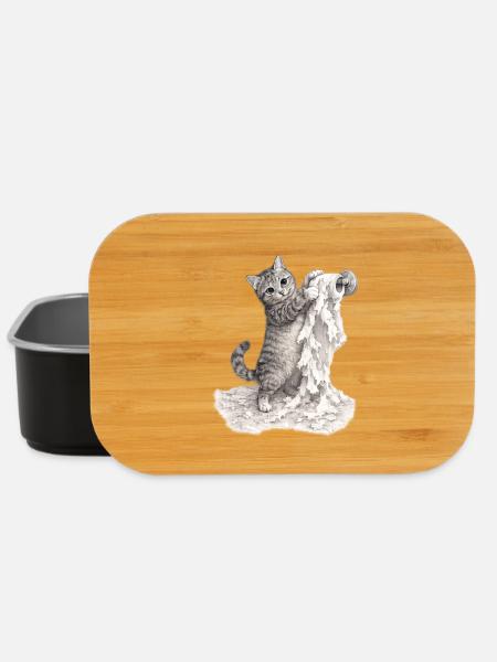 Caught in the Act – Mischievous Cat - Lunch Box - black