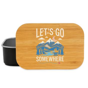 Hiking - Outdoor Adventure - Let's Go Somewhere - Lunch Box - black - Front