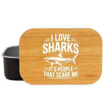 I Love Sharks It's People That Scare Me - Lunch Box - black - Front