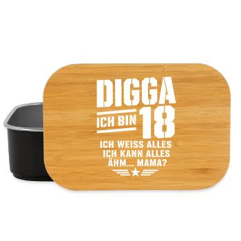 18. Geburtstag Junge Mädchen 18 Jahre 2008 lustig  - Lunch Box - Schwarz - Vorne