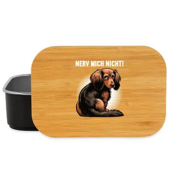 Nerv mich Nicht Langhaardackel Dackel Dackelhalter - Lunch Box - Schwarz - Vorne