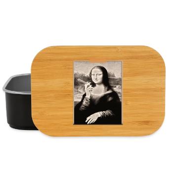 Mona Lisa Modernisiertes Zigaretten-T-Shirt - Lunch Box - Schwarz - Vorne