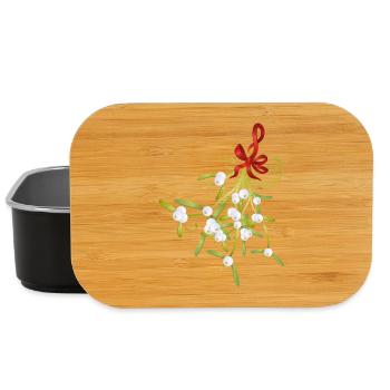 Misteln Mistelzweig Beeren Weihnachten Schleife - Lunch Box - Schwarz - Vorne