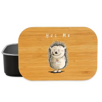 Hug ME Igel I Love I Valentinstag Geschenk I Süß - Lunch Box - Schwarz - Vorne