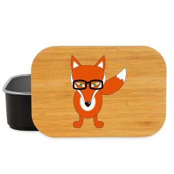 fuchs mit brille - Lunch Box - Schwarz - Vorne