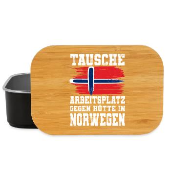 Tausche Arbeitsplatz Gegen Hütte In Norwegen - Lunch Box - Schwarz - Vorne