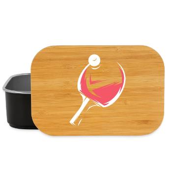 Table Tennis Racket Game Illustration Team - Lunch Box - black - Front