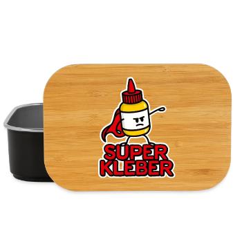 Superkleber Superheld lustige Super Glue Wortspiel - Lunch Box - Schwarz - Vorne