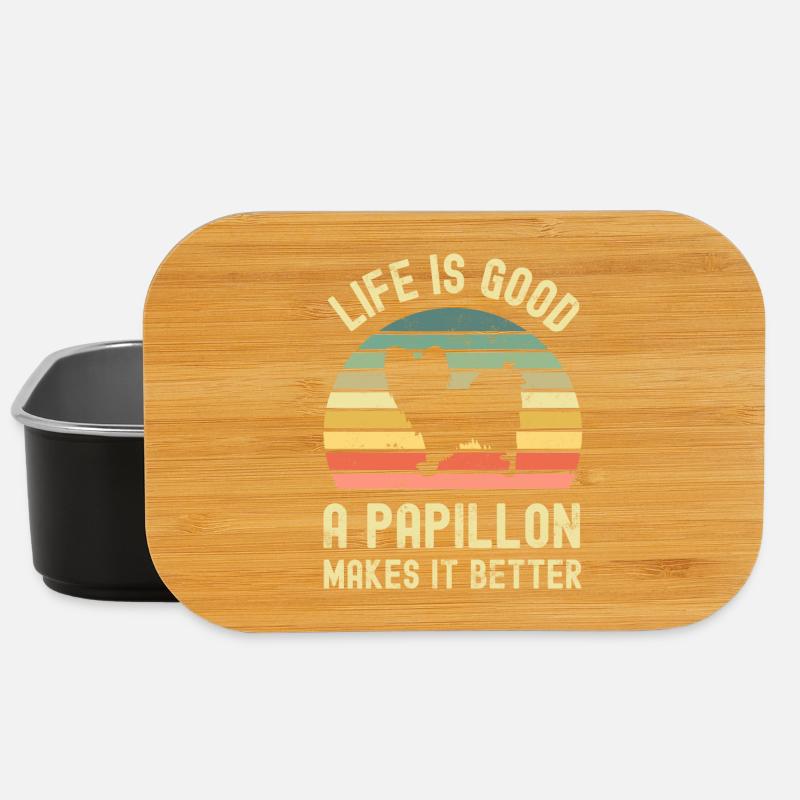 Hund Papillon - Lunch Box - Schwarz