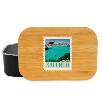 Salento Turquoise Beach Retro Poster - Lunch Box - black - Front