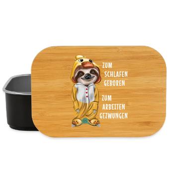 Faultier Zum schlafen geboren arbeiten gezwungen - Lunch Box - Schwarz - Vorne