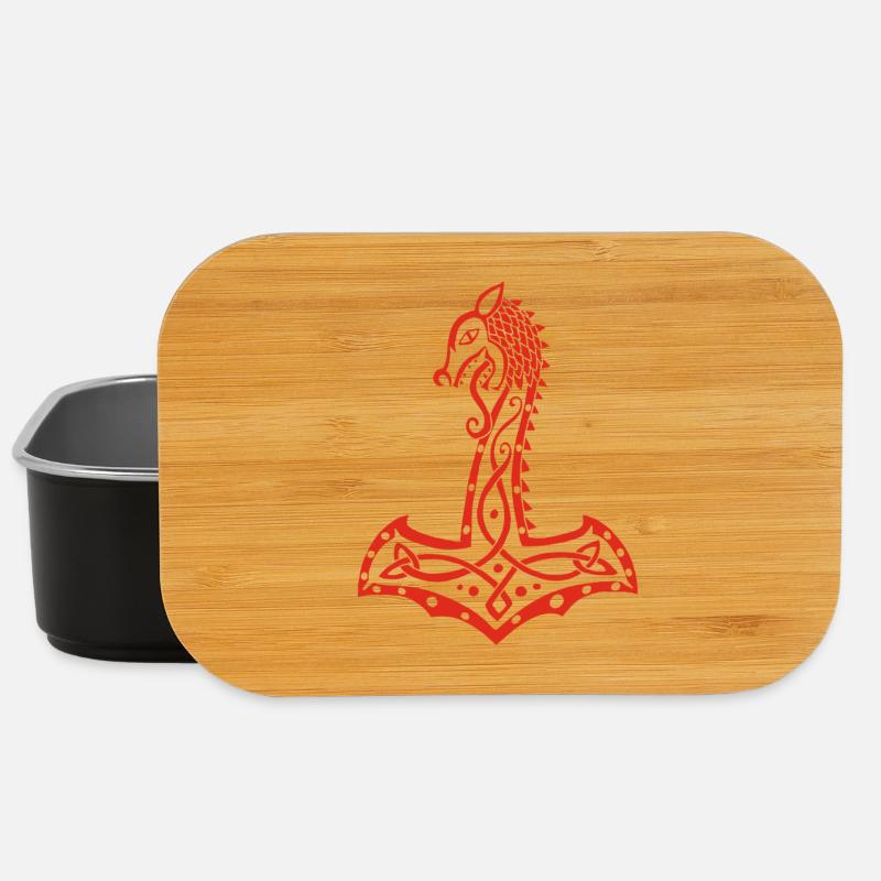 Roter Wolf und Thors Hammer - Lunch Box - Schwarz