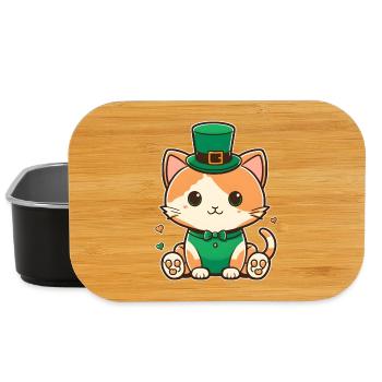 Leprechaun kitten in the green - Lunch Box - black - Front