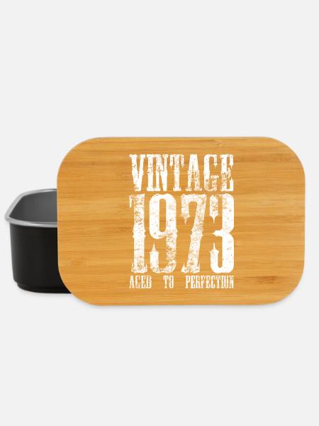 Vintage 1973 Retro Typography - Lunch Box - black