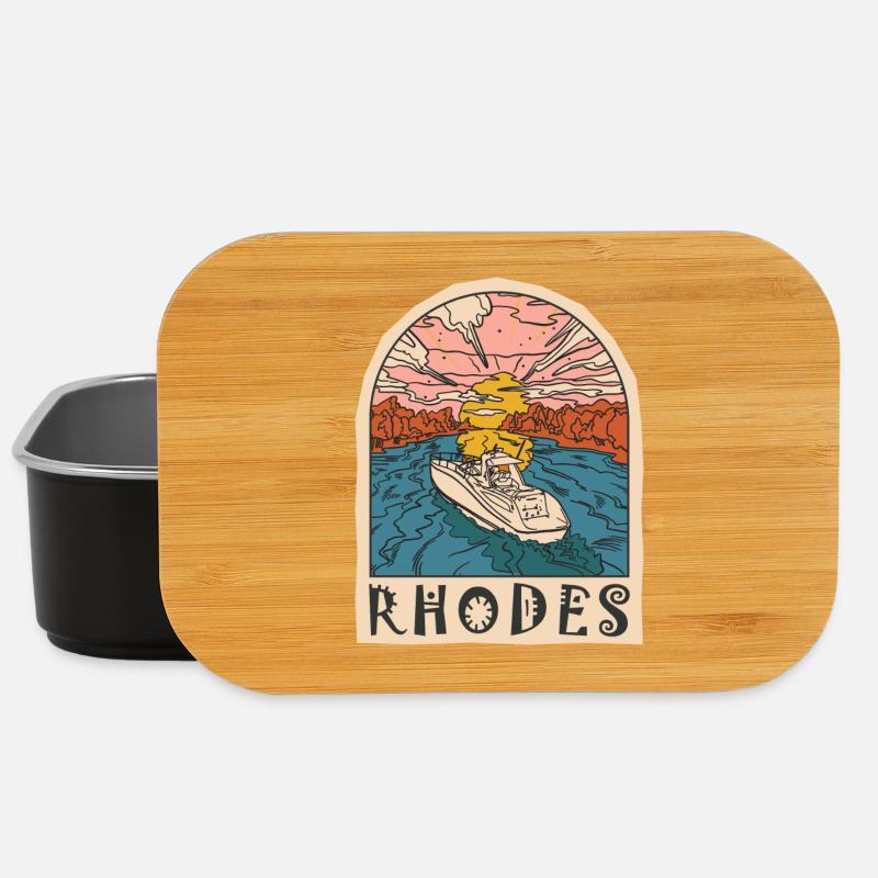 Rhodes Holidays Beach Greece - Lunch Box - black