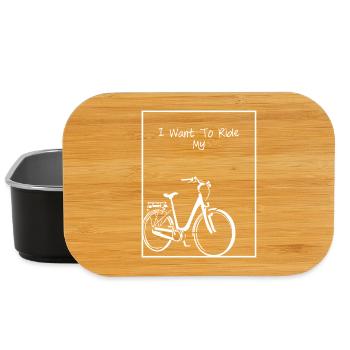 Bicycle Silhouette on Black - Lunch Box - black - Front
