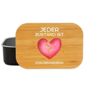 Jeder Zustand ist vorübergehend/T-Shirt mit Spruch - Lunch Box - Schwarz - Vorne