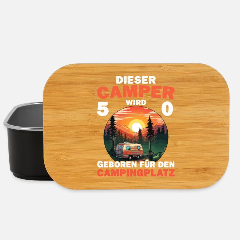 Lustiger Camper Wohnmobil 50 Geburtstag Camping - Lunch Box - Schwarz