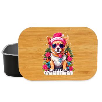 Dog with Piano - Lunch Box - black - Front