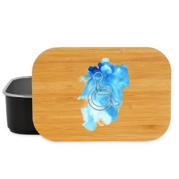 Wheelchair symbol with blue background # - Lunch Box - black - Front
