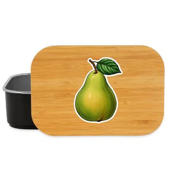 Birne mit Blatt - Lunch Box - Schwarz - Vorne