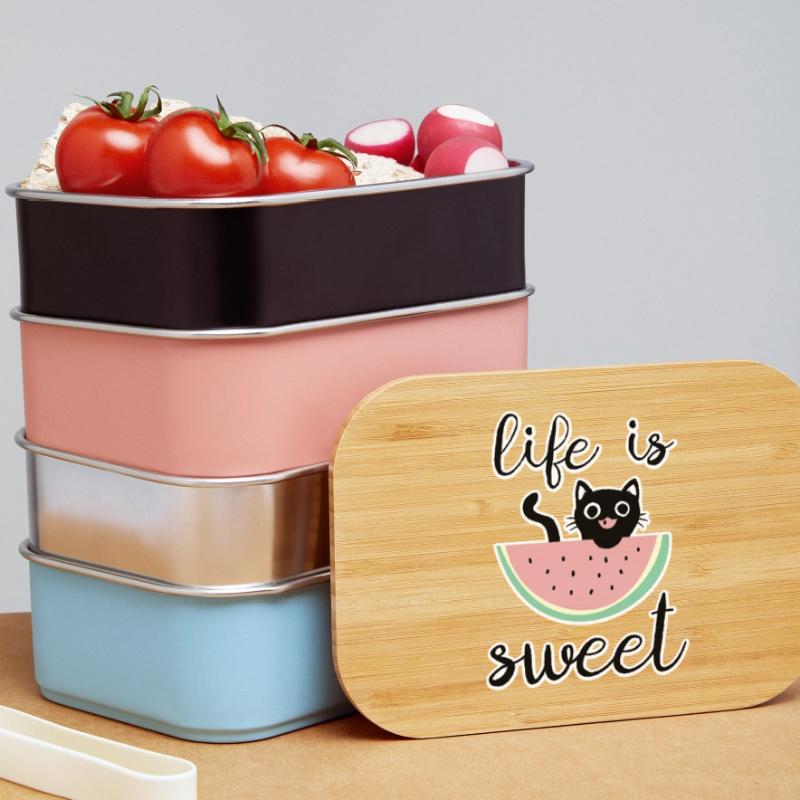 La vie est douce chat avec pastèque Boîte à goûter