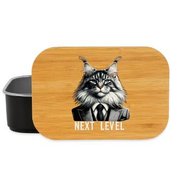Maine Coon Cat Next Level Suit Success Gift - Lunch Box - black - Front