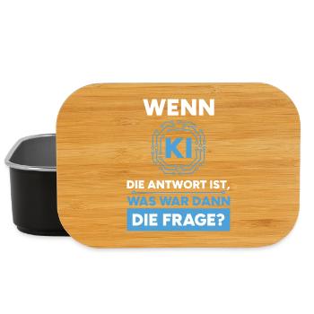 Künstliche Intelligenz Frage Antwort Spruch - Lunch Box - Schwarz - Vorne