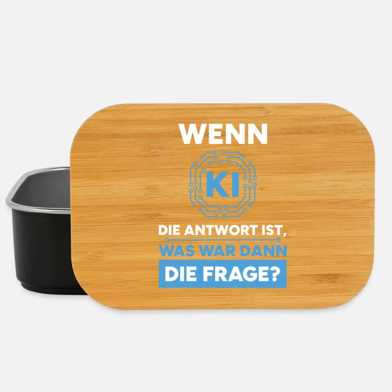 Künstliche Intelligenz Frage Antwort Spruch - Lunch Box - Schwarz