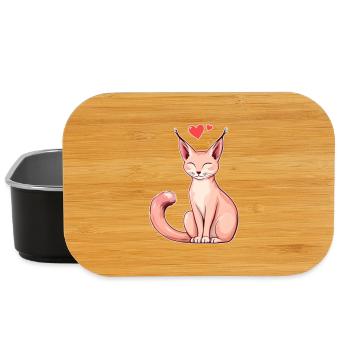 Rosy Cat with Heart – Loving & Playful - Lunch Box - black - Front