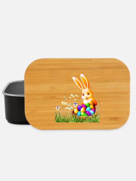 Osterhase mit bunten Eiern - Lunch Box - Schwarz
