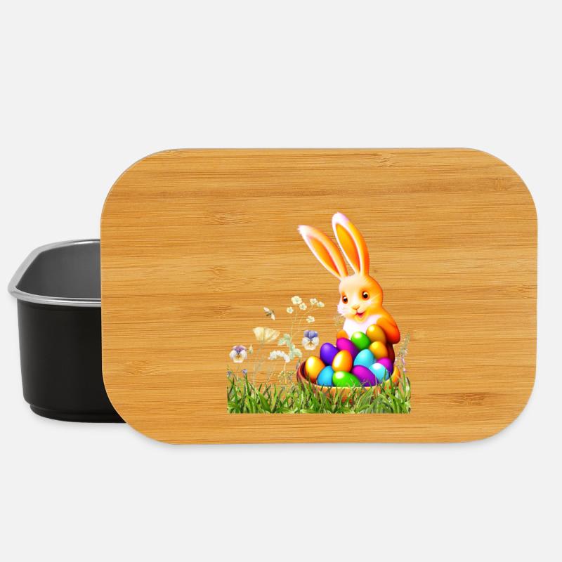 Osterhase mit bunten Eiern - Lunch Box - Schwarz