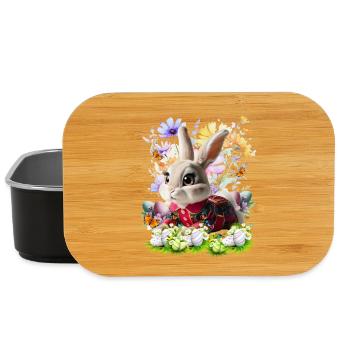 Osterhase im Blumenfeld - Lunch Box - Schwarz - Vorne