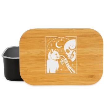 Himmlische Katze und Skelett Nachtkunst - Lunch Box - Schwarz - Vorne