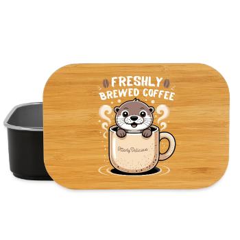 Adorable Otter Freshly Brewed Coffee Mug - Lunch Box - black - Front