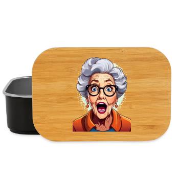 Grand-mère étonnée - Boîte à goûter - noir - Devant