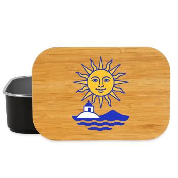 Greece Sun: Sun, Water, Chapel - Lunch Box - black - Front