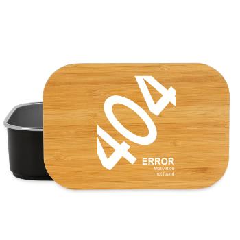 404 Erreur Motivation non trouvée Nerd Humour - Boîte à goûter - noir - Devant