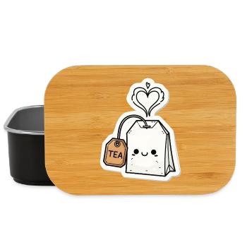 Sachets de thé kawaii avec vapeur de cœur - Boîte à goûter - noir - Devant
