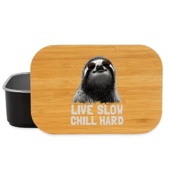 Chilliges Faultier mit Sonnenbrille - Lunch Box - Schwarz - Vorne