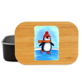 Kleiner Pinguin-Schlittschuh-Läufer - Lunch Box - Schwarz - Vorne