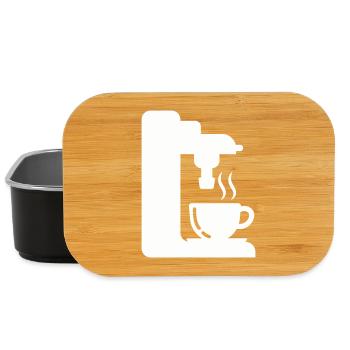 Espresso Machine Outline Coffee Illustration - Lunch Box - black - Front
