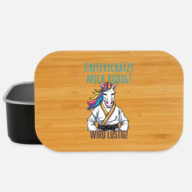 Karate Einhorn - Lunch Box - Schwarz
